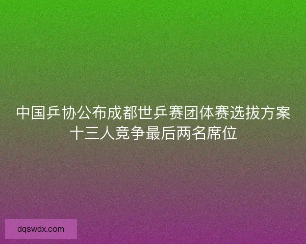 中国乒协公布成都世乒赛团体赛选拔方案十三人竞争最后两名席位 中国乒协公布成都世乒赛团体赛选拔方案十三人竞争最后两名席位